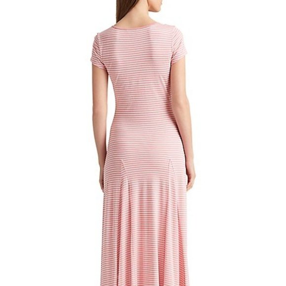 Lauren Ralph Lauren Striped Fit-&-Flare Cotton-Blend Maxi Dress Size XL - Picture 3 of 16